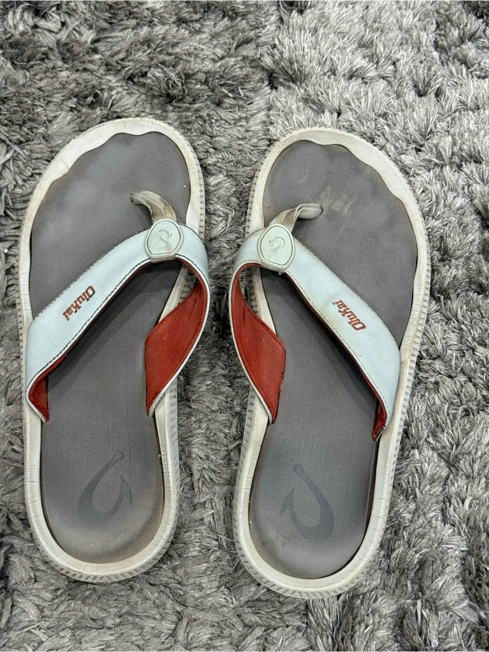 Olukai Men's Size 9 Ulele Kai Beach Thong Sandal Flip Flop Island Salt/Clay